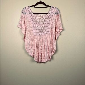 Cato Top Blouse Lace Oversized Pullover Size S